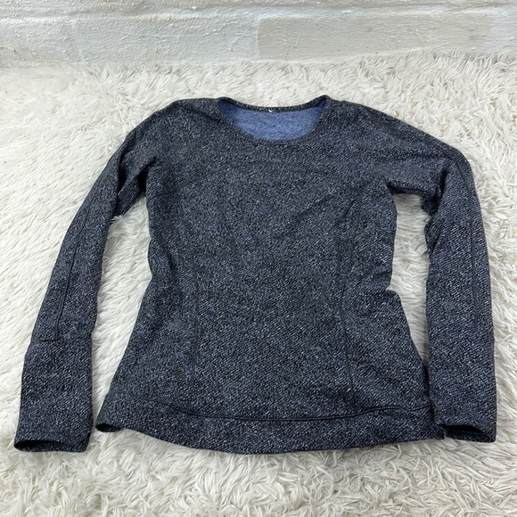 Lululemon Cypress Kiss Long Sleeve Fusion Jacquard Black Violet Viola - Picture 1 of 8